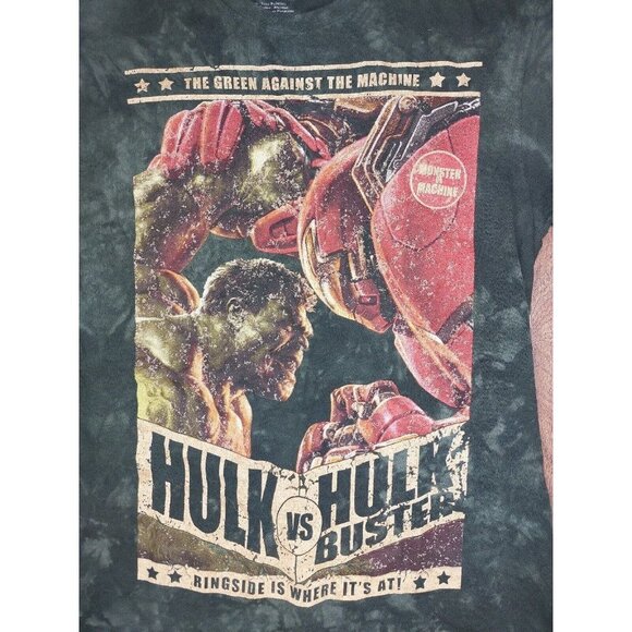 Marvel Avengers T Shirt Mens Small Hulk Vs Hulkbuster Green Against The Machine - Picture 2 of 12